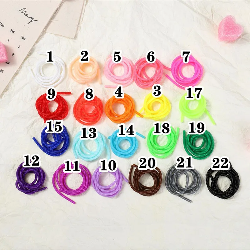 10 uds/100 Uds. Cable cargador en espiral de 60cm línea protectora Universal envoltura multicolor línea de datos para teléfono inteligente decoración enrollador - imagen 3