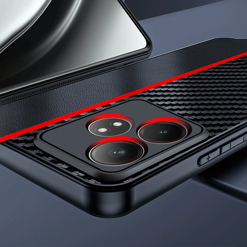 Para Realme GT 6 6T Neo 6 SE Funda de lujo con textura de fibra PU-Protección de cuero Capa Funda para Realme GT Neo 6 Funda a prueba de golpes - imagen 5