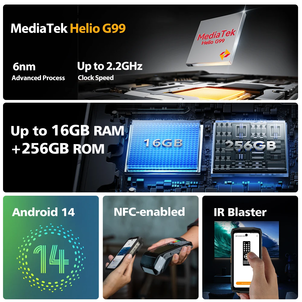 Ulefone Armor Mini 20 4G 4,7 "teléfono resistente 64MP cámara nocturna Android 14 Smartphone 6200mAh teléfono móvil LED - imagen 2