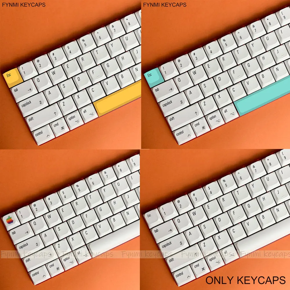 Fynmi perfil bajo tema de Apple PBT Keycap tinte sublimación keycap 127 teclas para teclado mecánico 61/68/75/84/87/98/104/108 - imagen 5