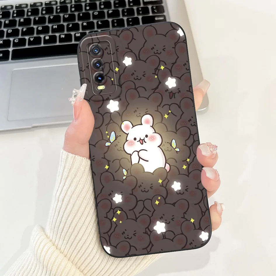 Para Vivo Y20 Y20i Y20s Funda V2043 V2027 V2029 Linda Funda trasera de dibujos animados de Panda Funda de silicona suave en Vivo Y11s Y12s Y12a Protector - imagen 3
