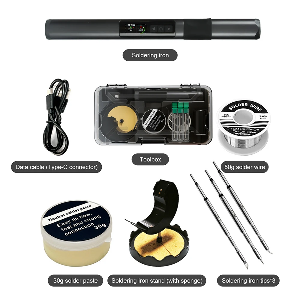 Soldador inteligente de 75W, pluma de soldadura, calentamiento rápido, temperatura ajustable, Kit de estación de soldadura portátil 150-480C - imagen 4