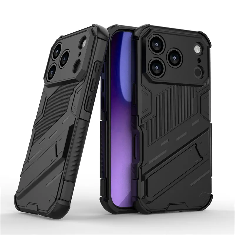 Para iPhone 17 Pro Funda iPhone 17 Pro Funda estilo Punk soporte protector de parachoques Funda protectora para teléfono para iPhone 17 Pro Max Air Funda - imagen 4