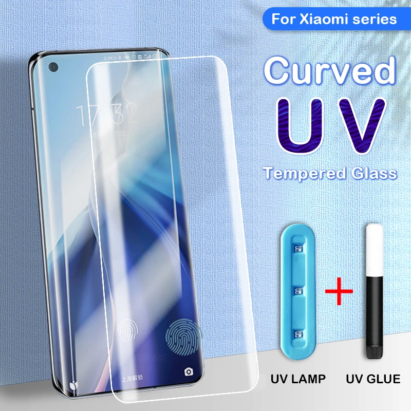 2 uds pegamento completo líquido UV vidrio templado 3D transparente para Xiaomi Mi 10S 11 12 12X 12S 13 14 Note 10 Pro Ultra Lite Protector de pantalla - imagen 3