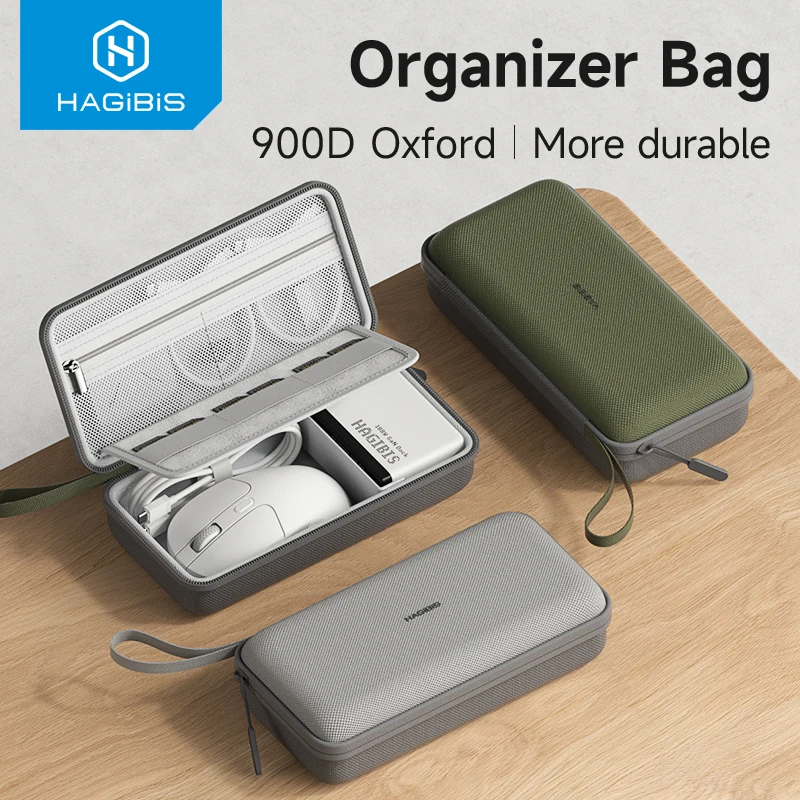 Hagibis-organizador electrónico de viaje, bolsa organizadora de cables, Estuche de transporte portátil para cargador de Cable, tarjeta SD, ratón, banco de energía