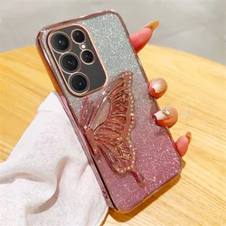 Funda Samsung Galaxy Mariposa 3D Purpurina Antigolpes