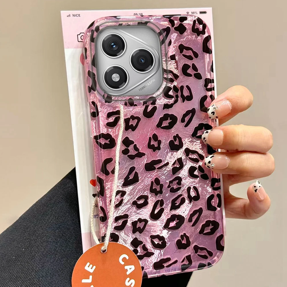 Funda de teléfono de moda de leopardo rosa coreano para Honor 400 200 90 Smart Pro Magic7 6 70 Lite X9a X9c X9b X8b X8a X8c X7c X7b X6c - imagen 2