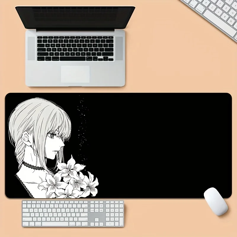 Alfombrilla de ratón grande de anime girl 900x400x3MM, alfombrilla de escritorio para juegos de oficina duradera antideslizante, regalo para ordenador portátil, accesorios de escritorio para jugadores - imagen 3