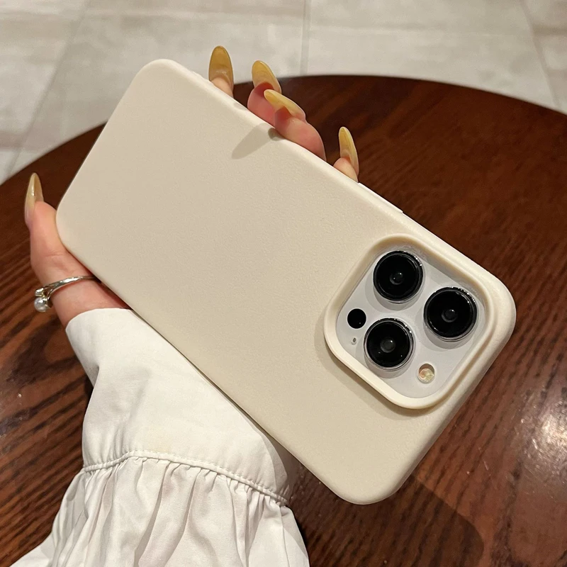 Funda de cuero de líneas de Litchi de silicona a la moda para iPhone 13 14 15 Pro Max funda de teléfono suave para iPhone 11 12 16 Plus cubierta completa - imagen 4