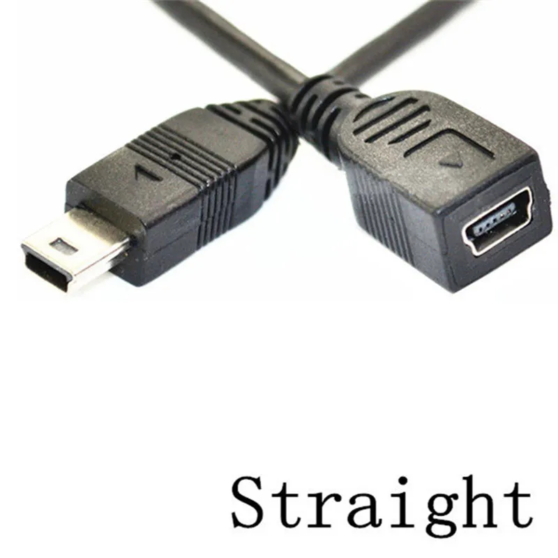 Up Down Left Right Angle 90 grados Mini USB 2,0 5 pines macho a hembra Cable adaptador de sincronización de datos enchufe Mini conector USB 0,25 m - imagen 2