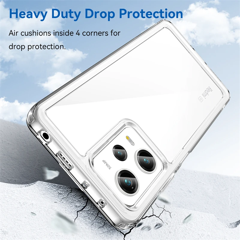 Para funda Poco X5 5G funda Xiaomi Poco X 5 X5 Pro 5G Capas nuevo parachoques de teléfono a prueba de golpes Color transparente Fundas Poco X5 5G - imagen 4