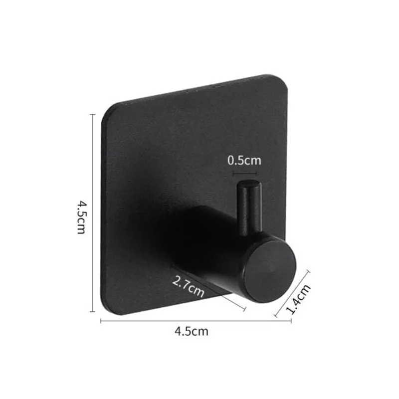 Colgador de pared autoadhesivo para el hogar, cocina, toalla, gancho para puerta, estante para llaves, toalla de cocina, colgante de aluminio para ropa, bata, color negro, 4 colores - imagen 4