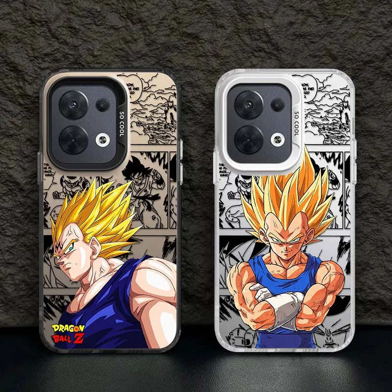 D-Dragon Balls Goku Anime para OPPO A98 A96 A95 A94 A79 A78 A77 A54 A55 funda de teléfono plateada colorida