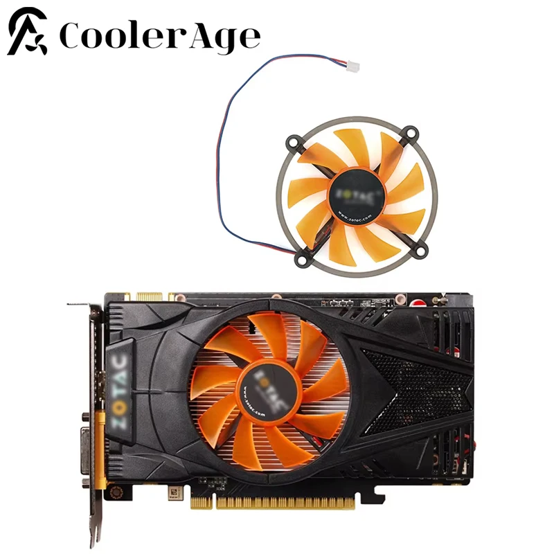 Nuevo ventilador de tarjeta de vídeo GTX550Ti de 75MM y 2 pines para ZOTAC Geforce GTX 550 Ti, ventilador GPU de placa gráfica de repuesto
