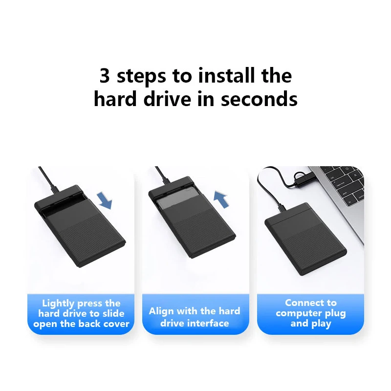 UTHAI carcasa de disco duro mecánico de 2,5 pulgadas portátil externo USB3.0/USB3.1 5Gbps a SATA caja de disco duro de computadora para portátil - imagen 4