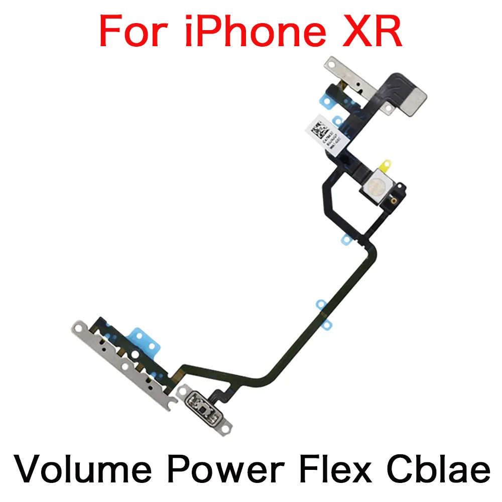 Botón de encendido + Cable flexible de volumen arriba y abajo para iPhone X XR XS Max con reemplazo de micrófono de luz de Flash - imagen 5