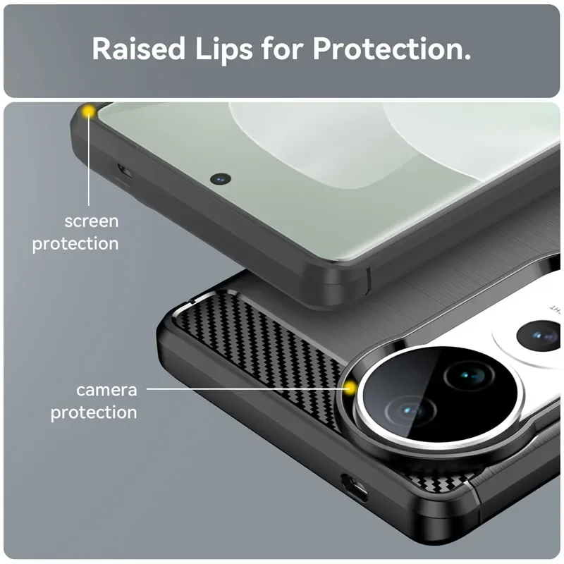 Funda para Vivo S19 Pro 5G, carcasa de silicona a prueba de golpes, de fibra de carbono, 6,78 pulgadas - imagen 5