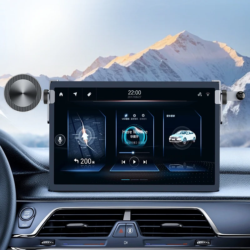 OUTMIX-soporte de teléfono con pantalla especial para vehículos de nueva energía, aleación de aluminio, pantalla telescópica Magsafe, Base fija, soporte de navegación - imagen 2