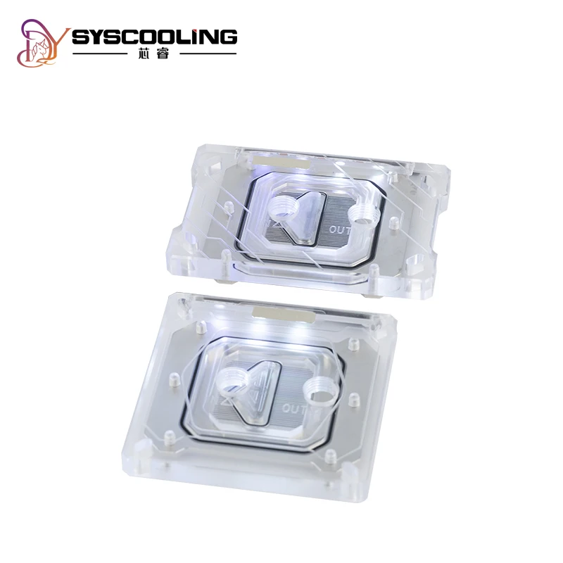 Bloque de refrigeración por agua de CPU Syscooling para AMD Ryzen 3 5 7 9 INTEL LGA1200 1700 iluminación ARGB placa base síncrona enfriador de CPU - imagen 5