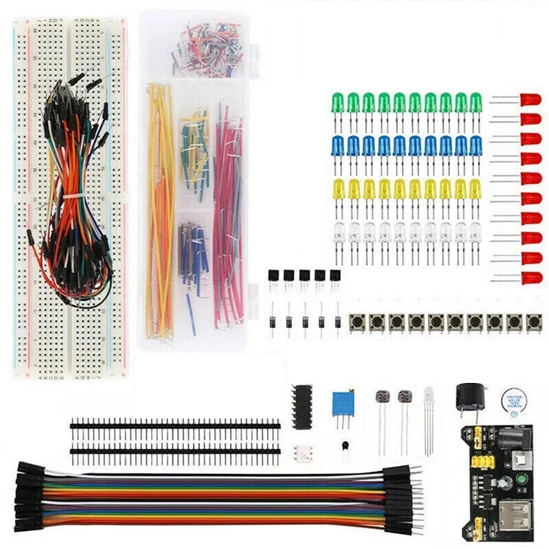 830 unids/caja Kit de inicio de proyecto DIY para Arduino UNO R3 Kit electrónico DIY conjunto de componentes electrónicos con tablero de pruebas de puntos de amarre - imagen 3
