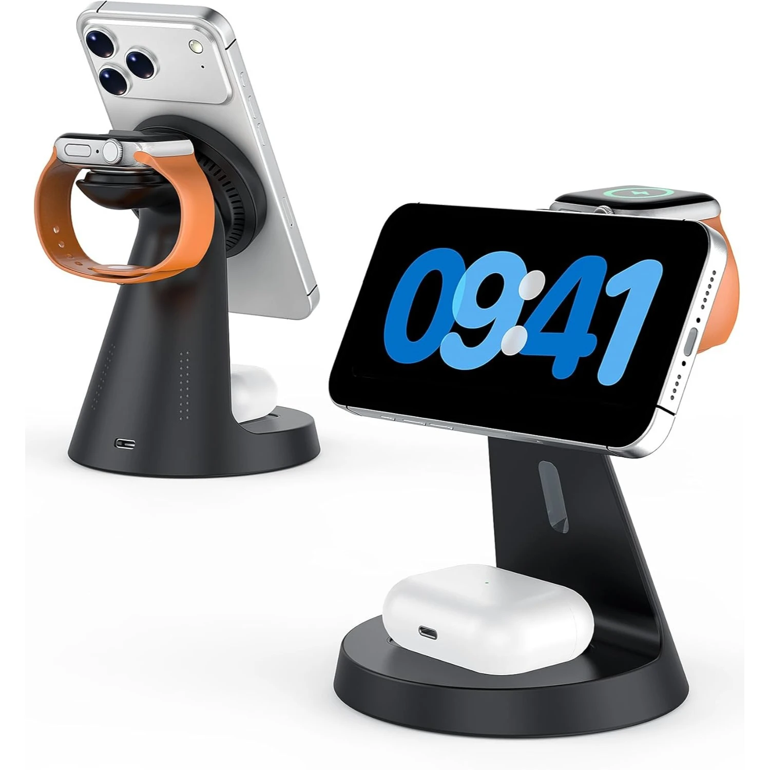 Cargador inalámbrico magnético 3 en 1 de 15W para iPhone 17 16 15 14 13 12 Pro Max Apple Watch 11-2 Airpods 4/3 Pro Estación de carga rápida