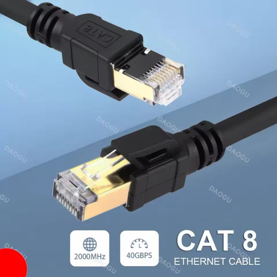 Cable Ethernet Cat 8, 40Gbps, 2000Mhz, Cable LAN de red de alta velocidad para enrutador, PS4, portátil, opciones planas/redondas disponibles en múltiples - imagen 5