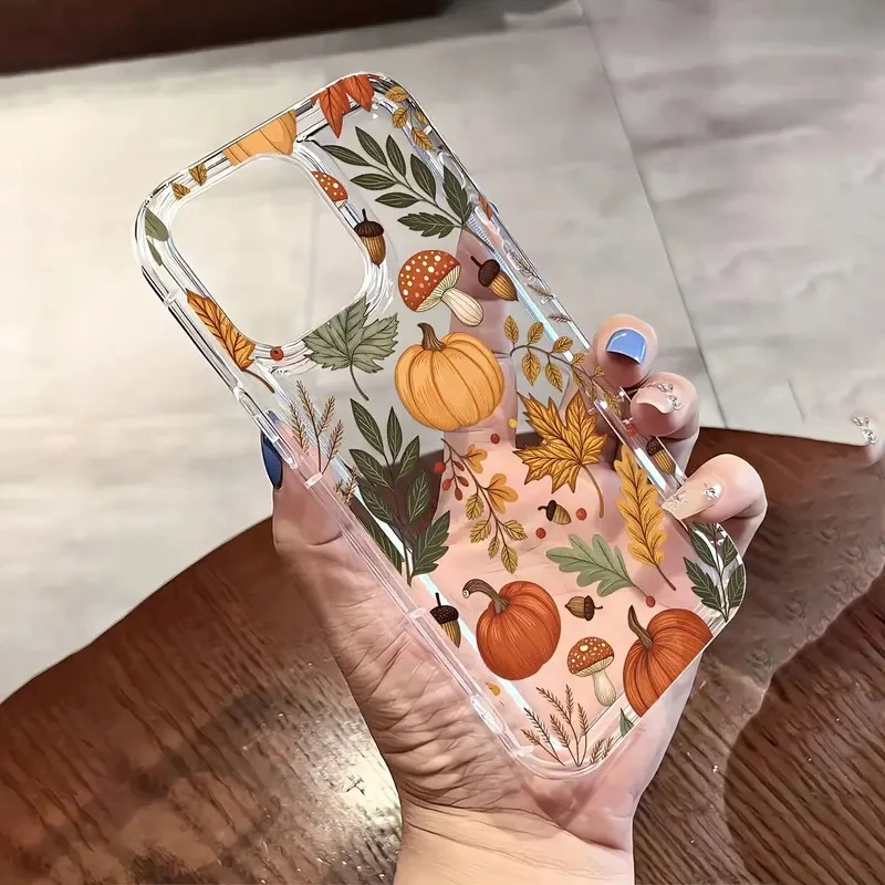 Funda de teléfono transparente con calabaza Floral vibrante para Samsung Galaxy S25 S24 S23 Ultra S22 Plus S21 FE A56 A55 A36 A35 A16 A15 A52 - imagen 5