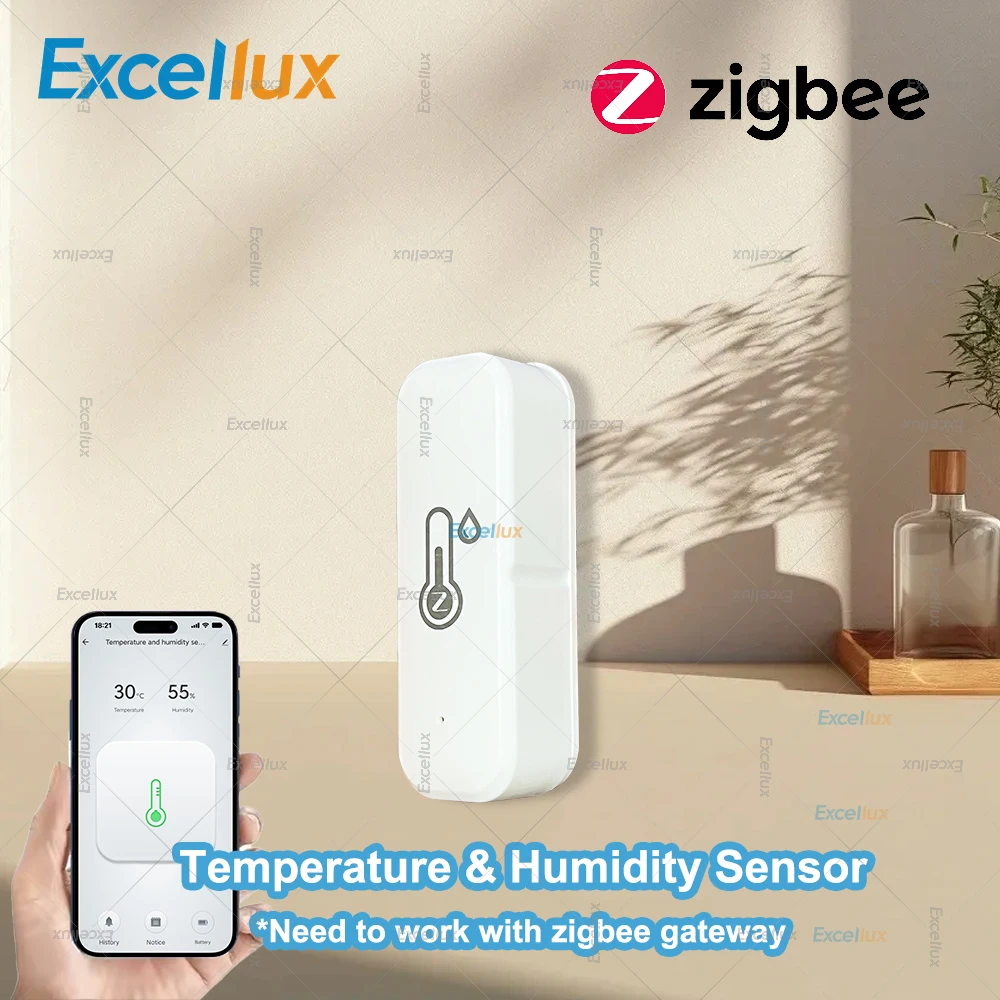 Sensor inteligente de temperatura y humedad Zigbee, higrómetro para hogar inteligente, termómetro, aplicación remota, monitoreo, funciona con Zigbee Gateway