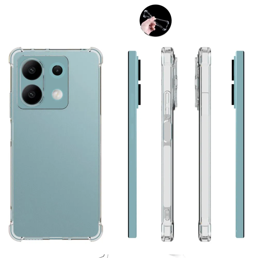 Para Xiaomi Redmi Note 13 5G funda de teléfono de silicona transparente gruesa a prueba de golpes para Redmi Note 13 5G funda transparente - imagen 2