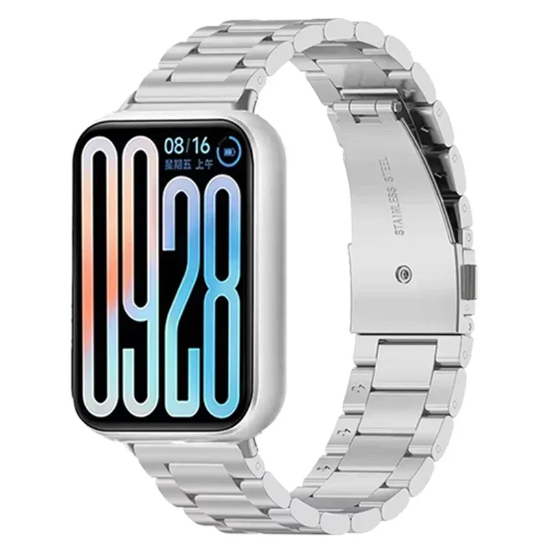 Correa de reloj para Mi Band 9Pro, Correa Mi Band 8 Pro, Correa de eslabones de acero inoxidable para Redmi Watch 4 5, pulsera de Metal - imagen 3