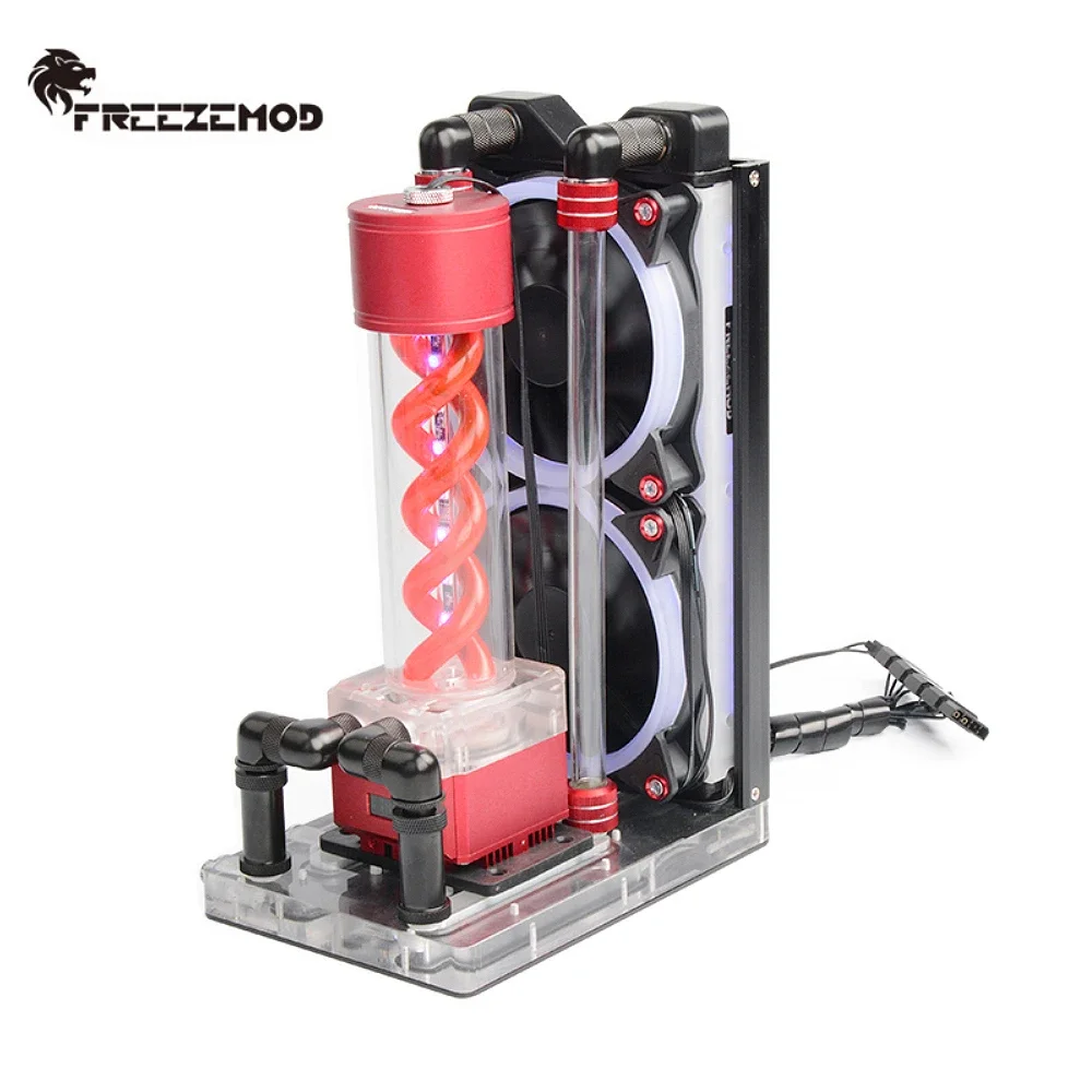 FREEZEMOD-Kit de refrigeración por agua todo en uno para ordenador portátil, Enfriador de líquido de tubo duro con VA, LCD, temperatura, PC, Heasink BJTZ - imagen 2