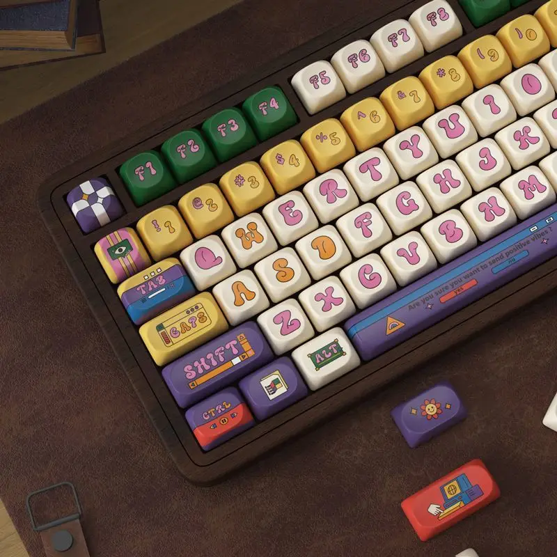 Teclas de teclado ISO personalizadas de 136 teclas, teclas Sub PBT de tinte lateral, perfil SOA para interruptores Cherry Gateron MX, Teclado mecánico