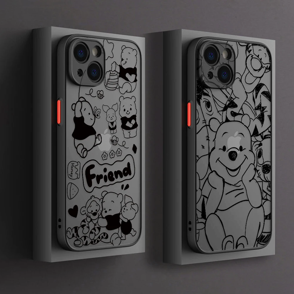 Funda de teléfono Winnie Pooh Bear para Xiaomi Redmi Note 13, 12, 11, 10, 10A, 10X, 9 Prime, 9S, 8 Pro Plus, 4G, 5G, cubierta dura transparente mate