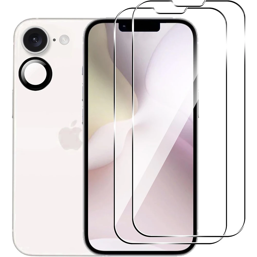 Protector de lente de cámara de vidrio templado, cubierta protectora de pantalla para iPhone 16e 16 E 15 Pro Max 14 Plus 13 Mini 12 11 SE 2022 Flim - imagen 2