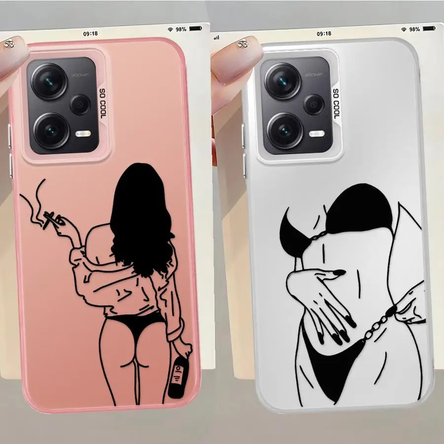 Funda trasera para teléfono Beautifu Line Art para Xiaomi Mi 11 Lite 13T 12T Pro