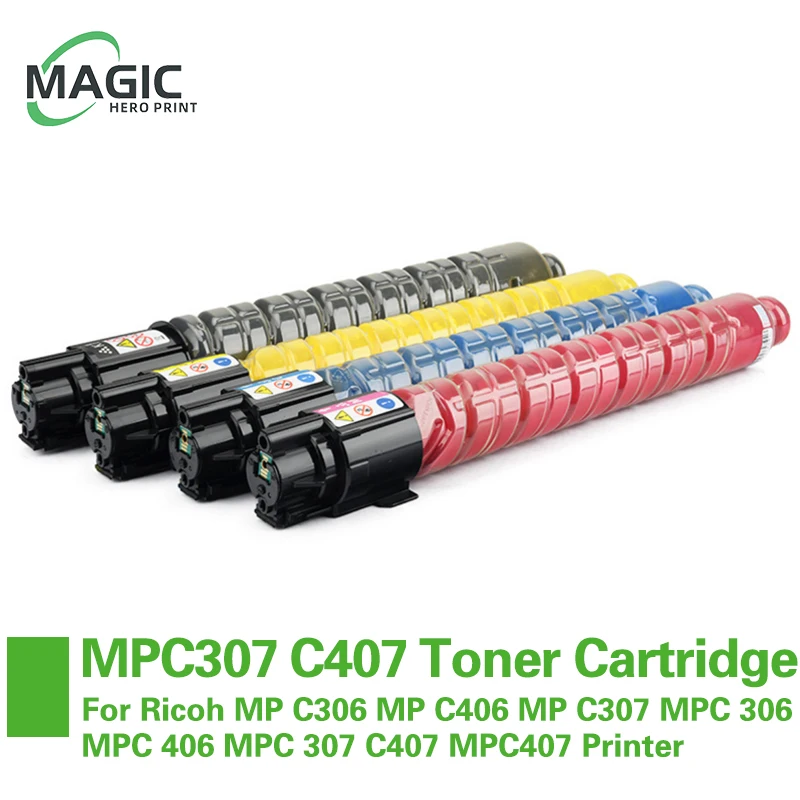 Cartucho de tóner de color Compatible Premium MPC307 MPC407 para impresora Ricoh MP C307 MPC 306 MPC 406 MPC 307 C407 MPC307 MPC407