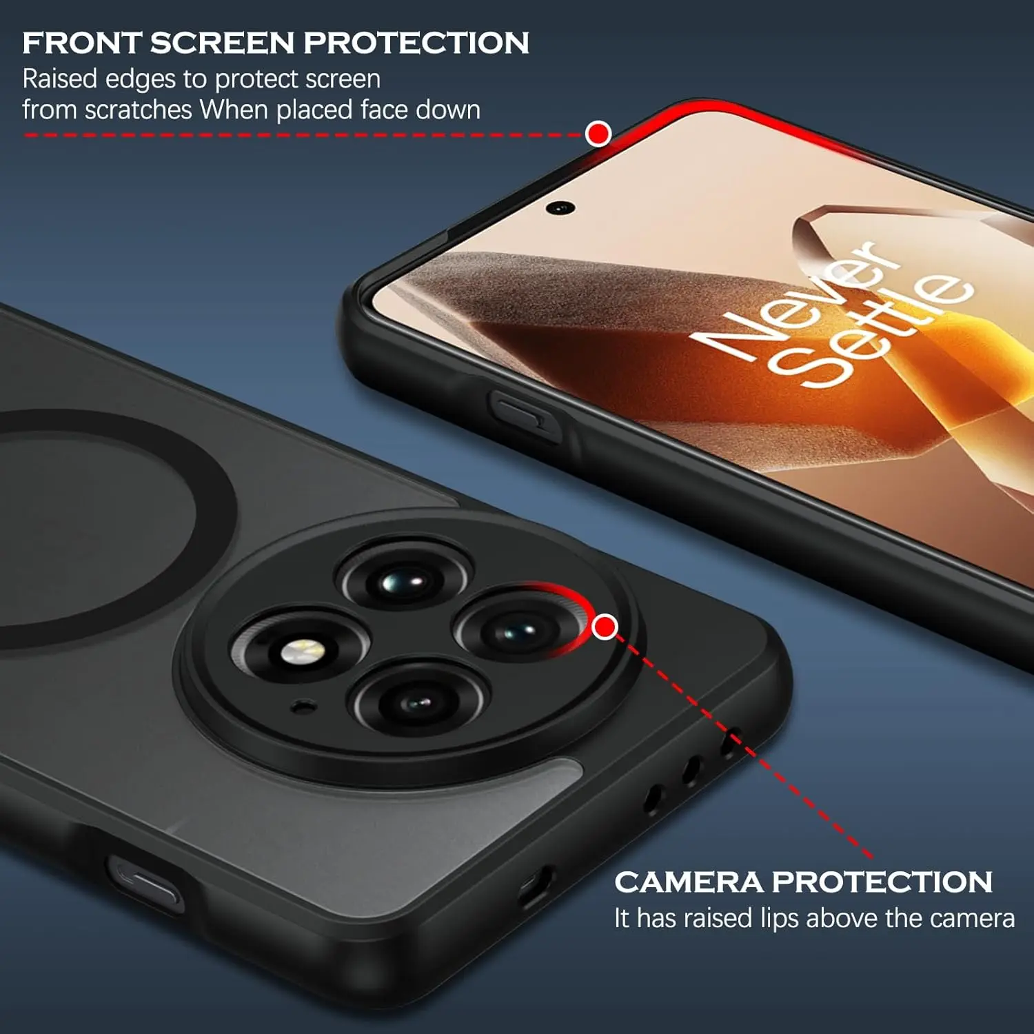 Funda para Magsafe carga inalámbrica cubierta trasera de plástico duro translúcido para Oneplus 13 13R 12 12R ACE3 3V Ace 5 Pro Nord 4 - imagen 2