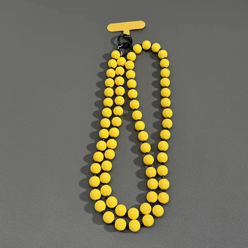 Y2K-cadena oblicua de perlas de Color caramelo, pulsera para teléfono, nudo de cadena, cordón para teléfono móvil, llavero, cordón para auriculares - imagen 4