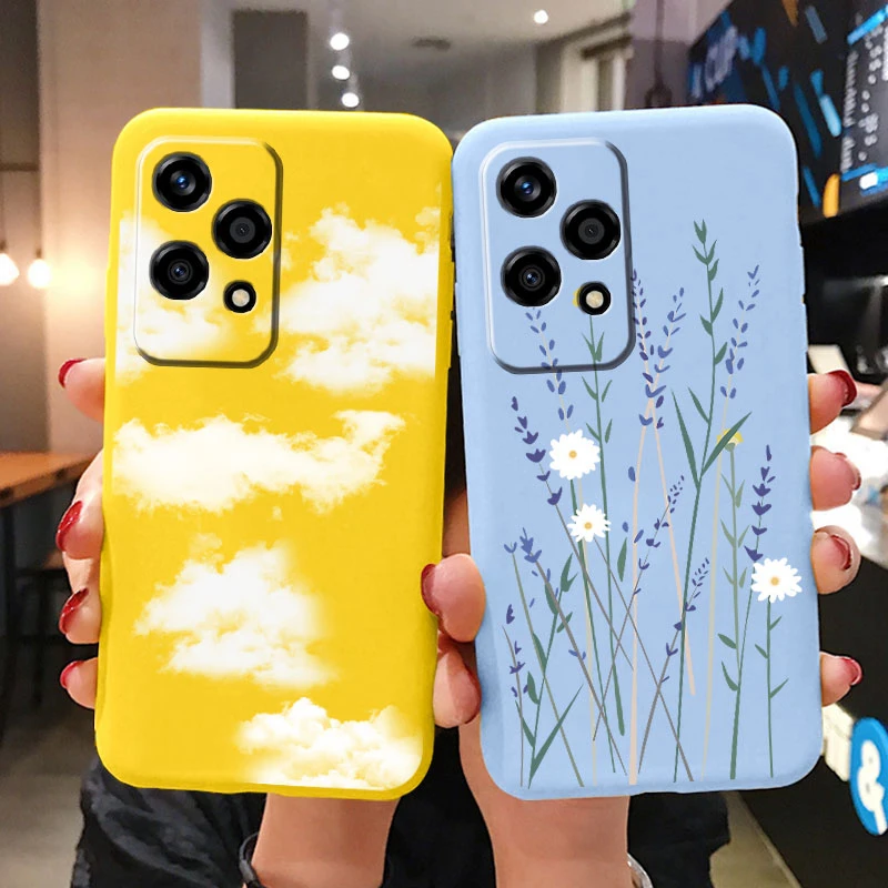 Hermosas flores para Honor 200 Lite funda bonita con estampado de leopardo y corazón funda protectora mate de silicona suave para mujeres y niñas Fundas traseras - imagen 3