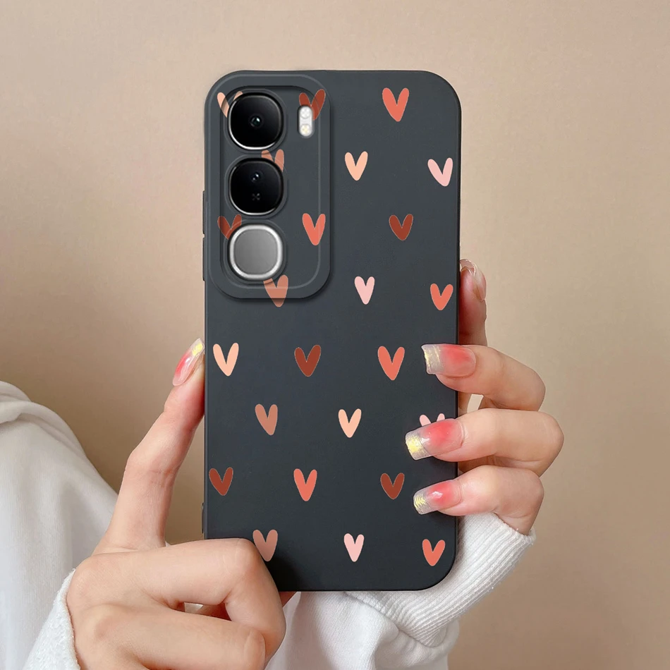 Para Vivo V40 Lite V40SE Y200 Y300 Funda Simple corazón Líquido silicona Cámara protección contraportada para Vivo V 40 Lite V40 SE Funda - imagen 4
