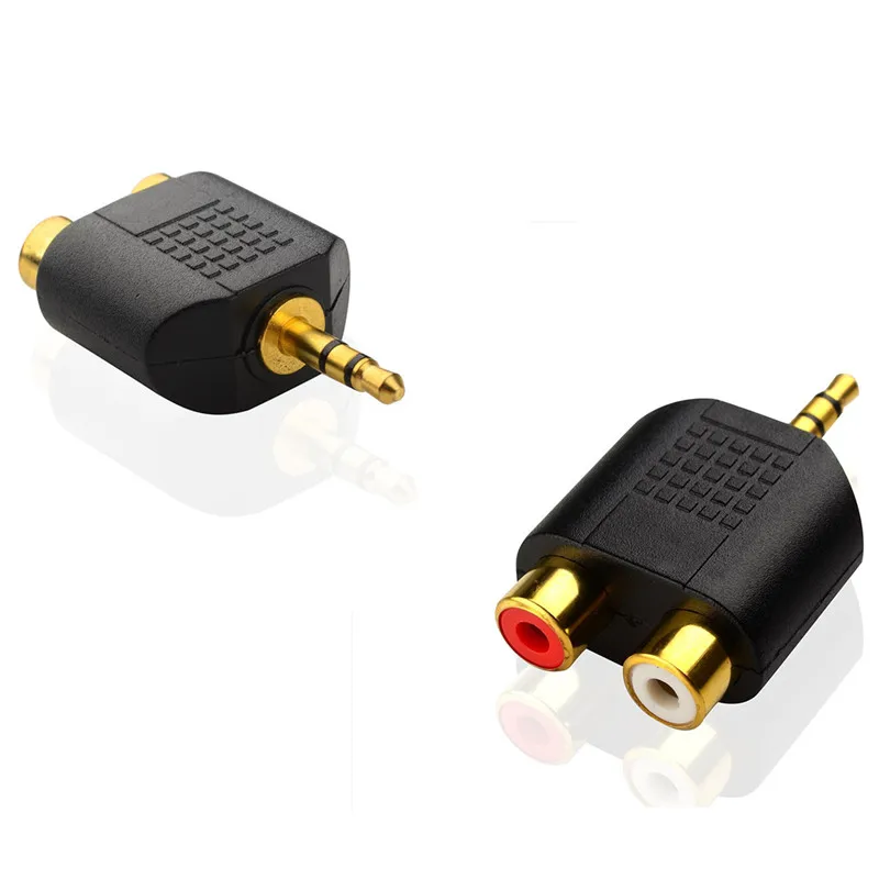 1 Uds. Conector macho de Audio estéreo chapado en oro multiusos de 3,5mm a conector hembra 2 RCA Y adaptador divisor conector Jack 3,5 - imagen 4