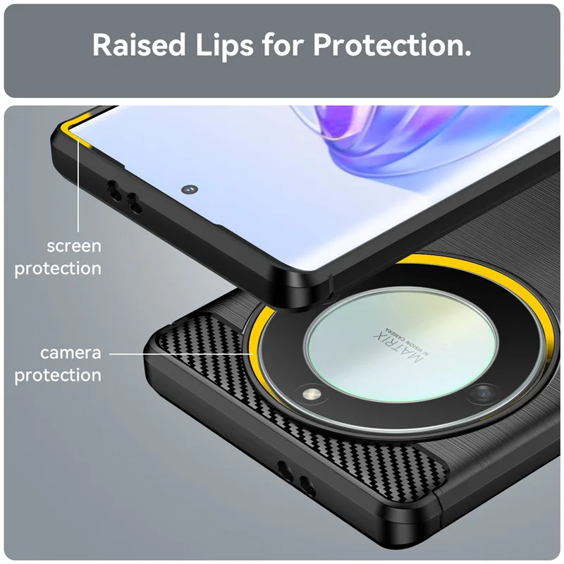 Honor-funda protectora de silicona a prueba de golpes para móvil, funda protectora de 6,67 pulgadas, de fibra de carbono, para Honor X7A X8A X9A 5G - imagen 4