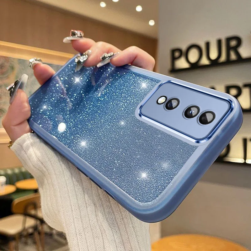Funda de silicona para Huawei Honor 90 Pro Lite, Protector de cámara con purpurina, Funda trasera suave - imagen 5