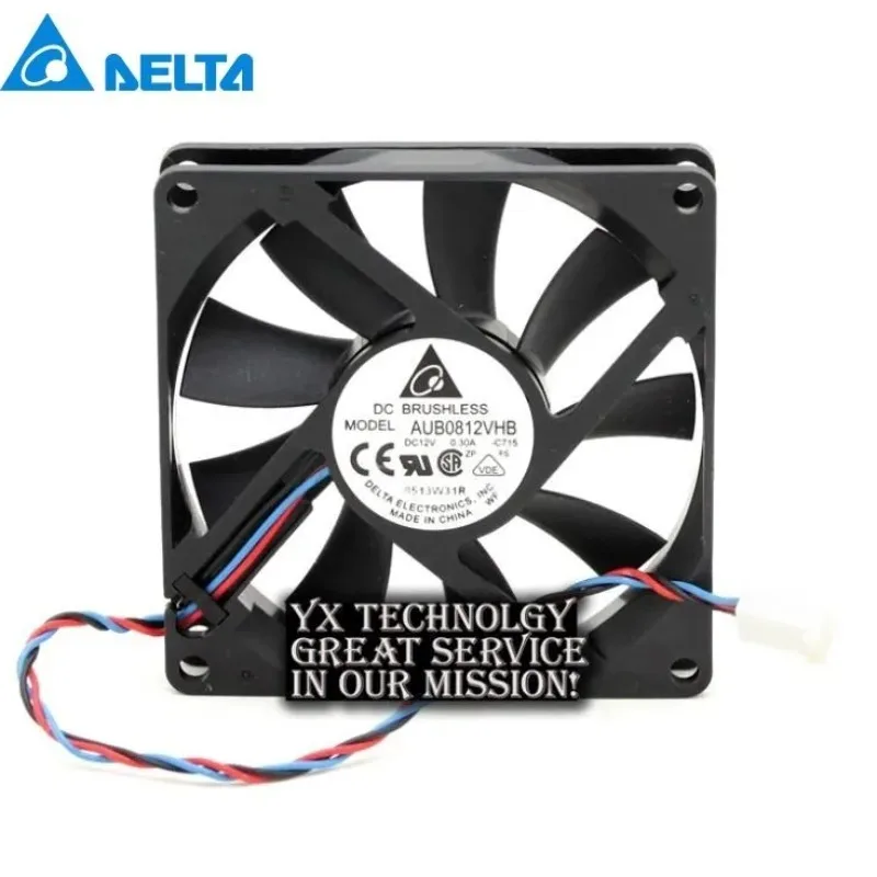 AUB0812VHB 8015 8cm 80mm 12V 0.30A chasis delgado, ventilador de refrigeración de fuente de alimentación para DELTA 80*80*15mm