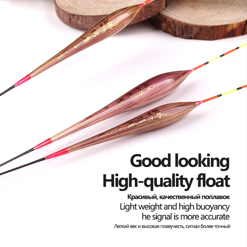 Flotador de pesca + 1 bolsa de ganchos + 1 asiento de boya, Bobber sensible al caña, boya estable de agua dulce, flotador de cola dura, aparejos de herramientas de pesca, 1 ud. - imagen 3