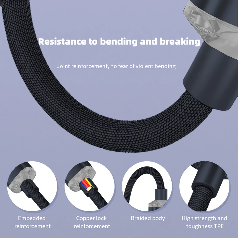 Cable USB tipo C de 120W 7A para Xiaomi 13, Samsung S23 Realme, cables USB C de carga rápida para teléfono móvil, cables de cargador de datos rápido tipo C - imagen 5