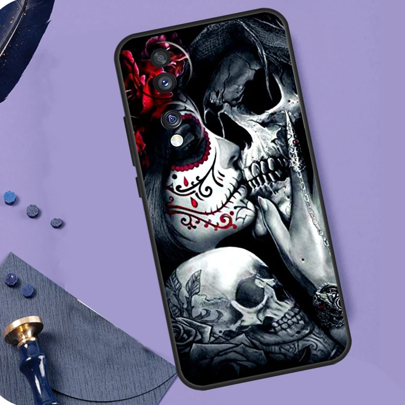 Catrina hermosa funda con calavera de chica rosa para Honor Magic 5 6 7 Lite 8 Pro X9a X9b X9c X9d X8a X8b X8c 50 70 90 200 400 Pro Coque - imagen 5
