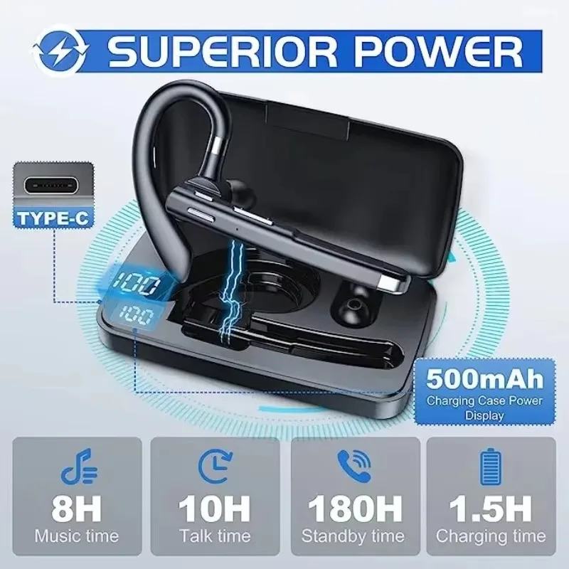 Auriculares inalámbricos Bluetooth con micrófono incorporado para llamadas manos libres y escuchas de música - imagen 2