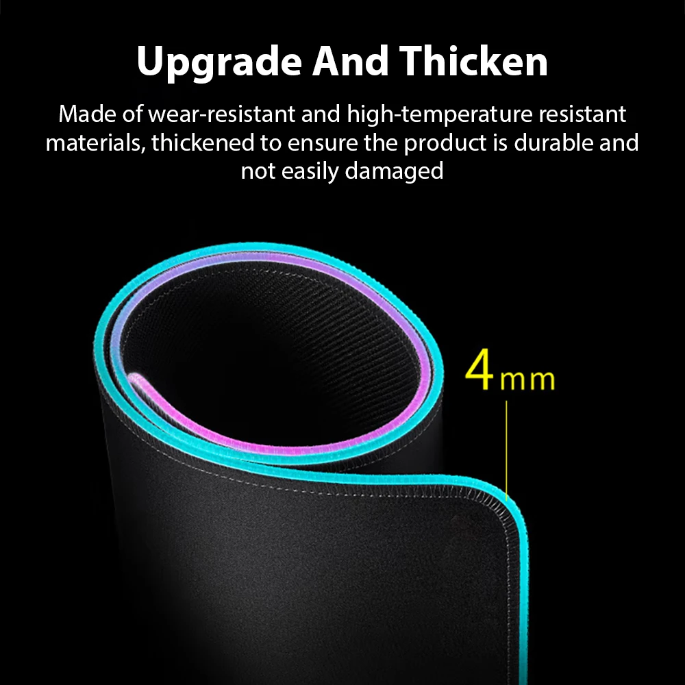 Alfombrilla de ratón para juegos XXL, alfombrillas de ratón multicolor con luz LED grande, alfombrilla de ratón impermeable y antideslizante, alfombrilla de mesa de cómputo, accesorios de escritorio - imagen 3