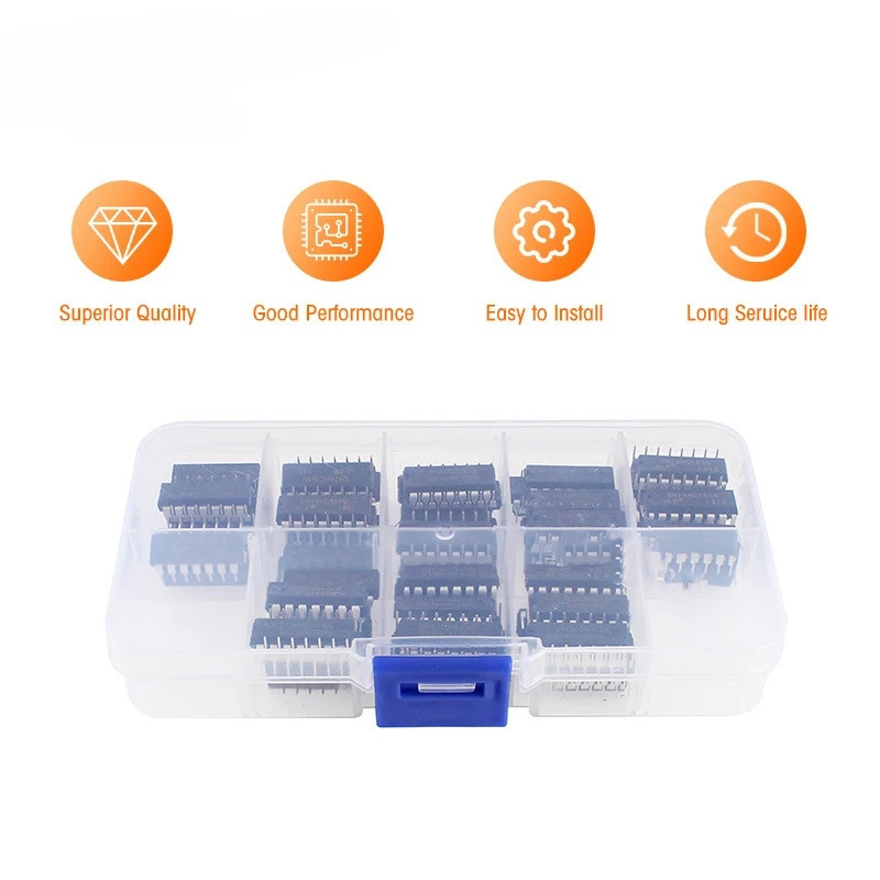 Kit de circuito integrado lógico IC, 80 piezas, DIP-14, SN74HC00N, SN74HC04N, SN74HC08N, SN74HC14N, SN74HC138N, SN74HC164N, SN74HC165N, SN74HC595N - imagen 5